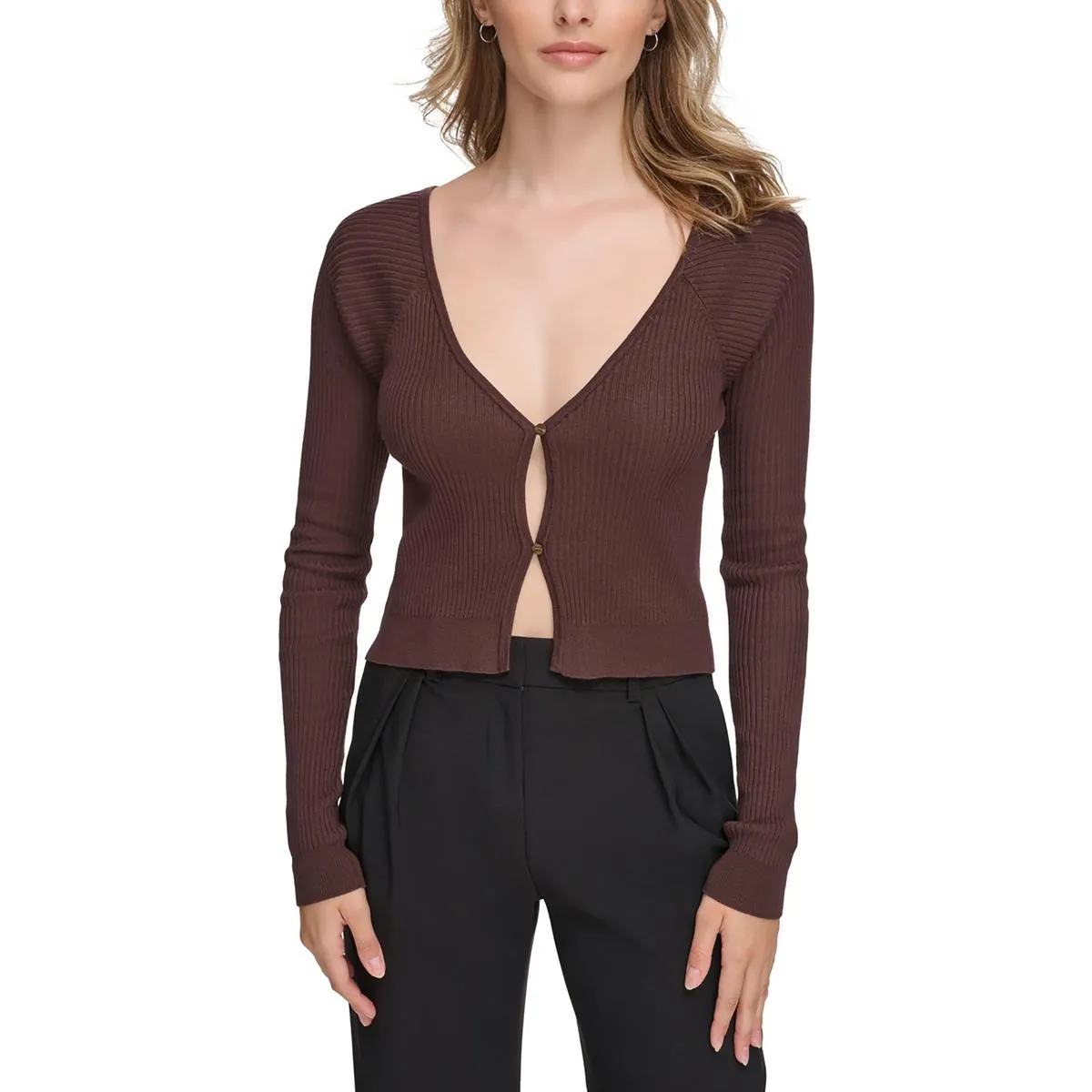 Calvin Klein Womens Layering Cropped Crop Sweater