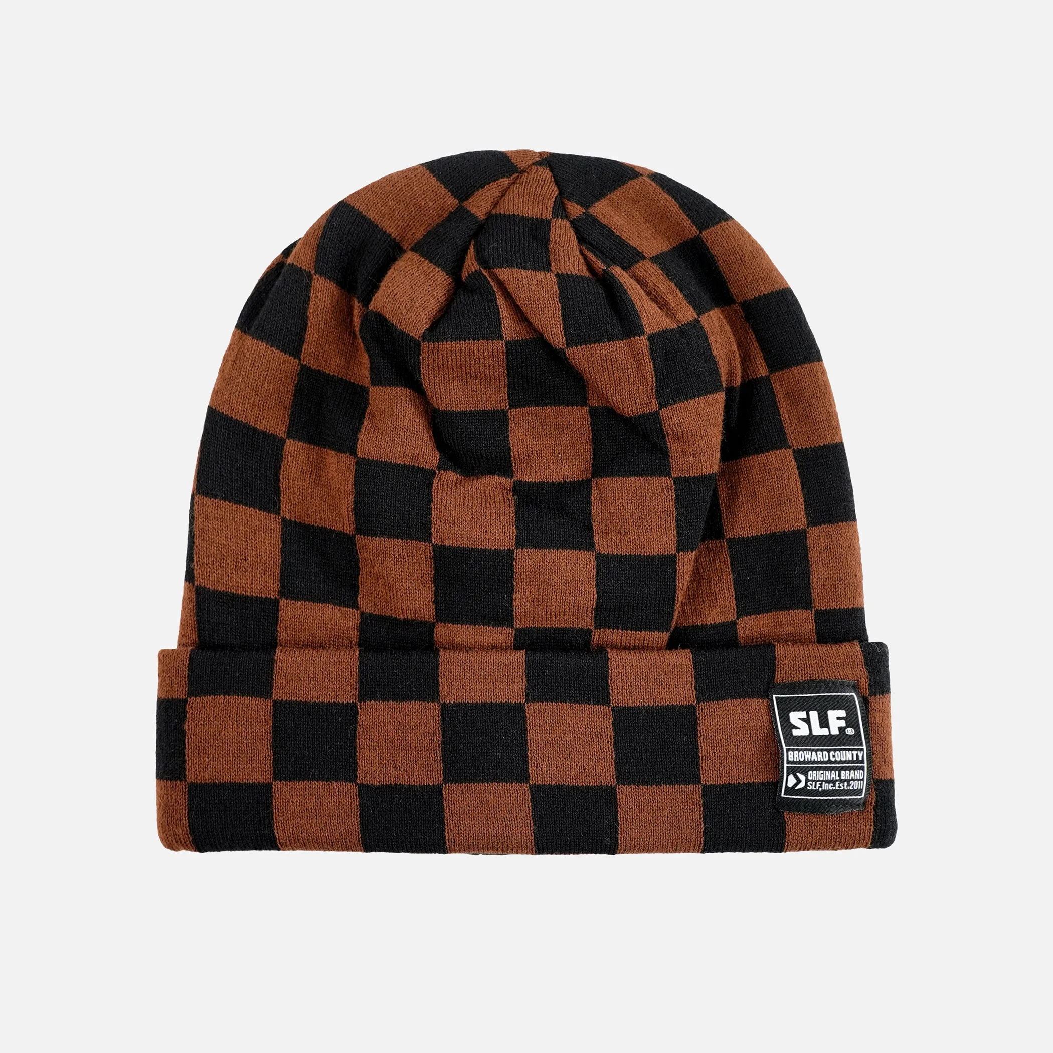 Checkered Brown Beanie