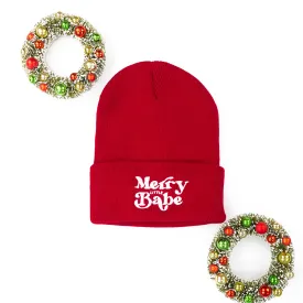 Child Beanie - Merry Little Babe - Red