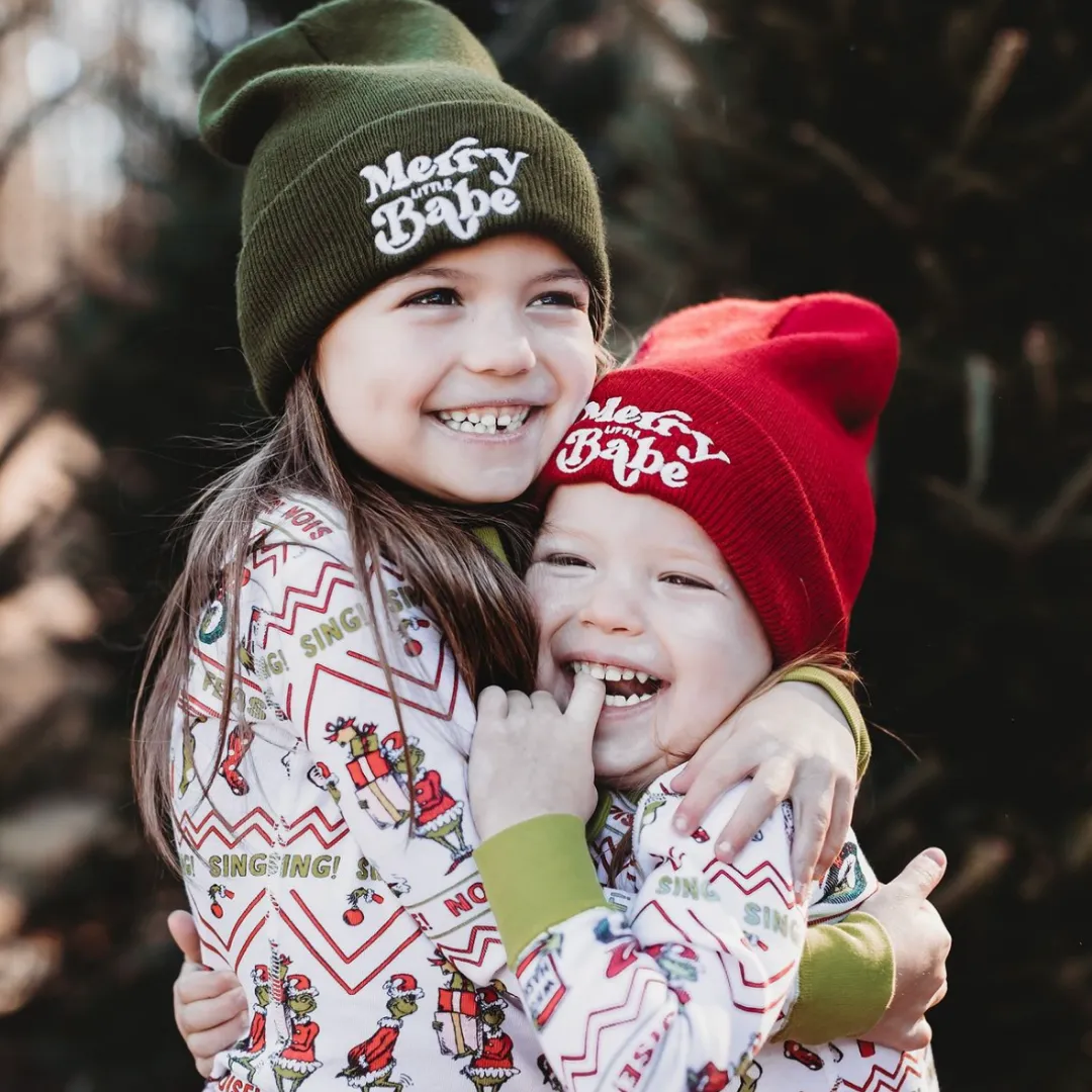 Child Beanie - Merry Little Babe - Red