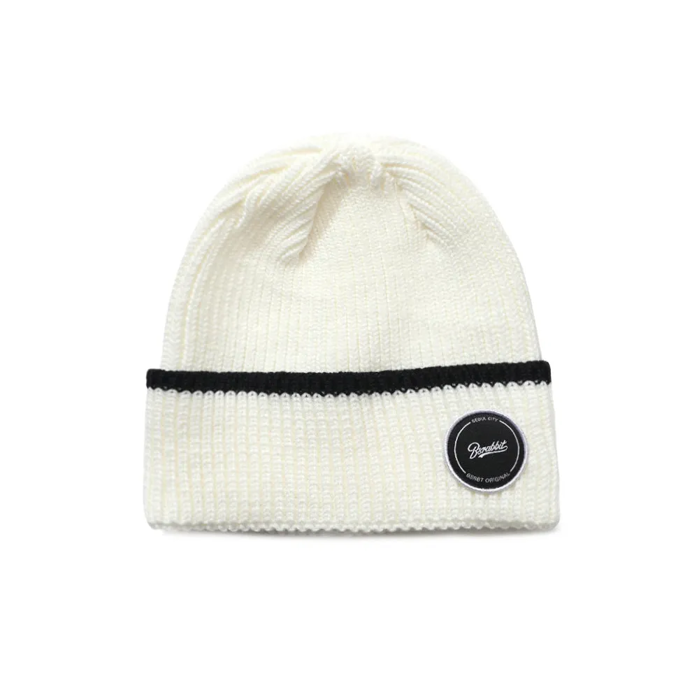 CIRCLE LINE BEANIE WHITE