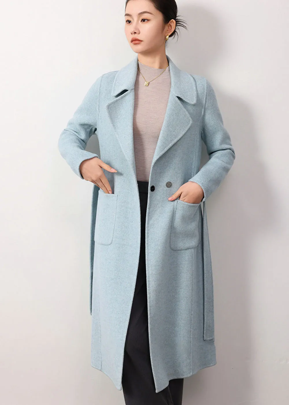 Clarissa Belted Double Face Wool Coat