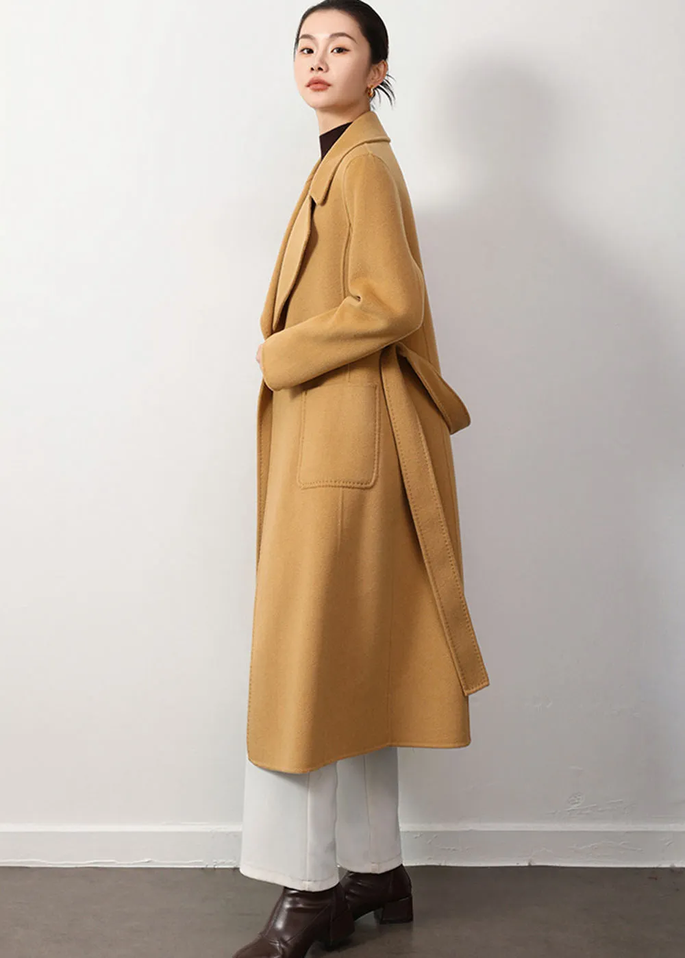 Clarissa Belted Double Face Wool Coat