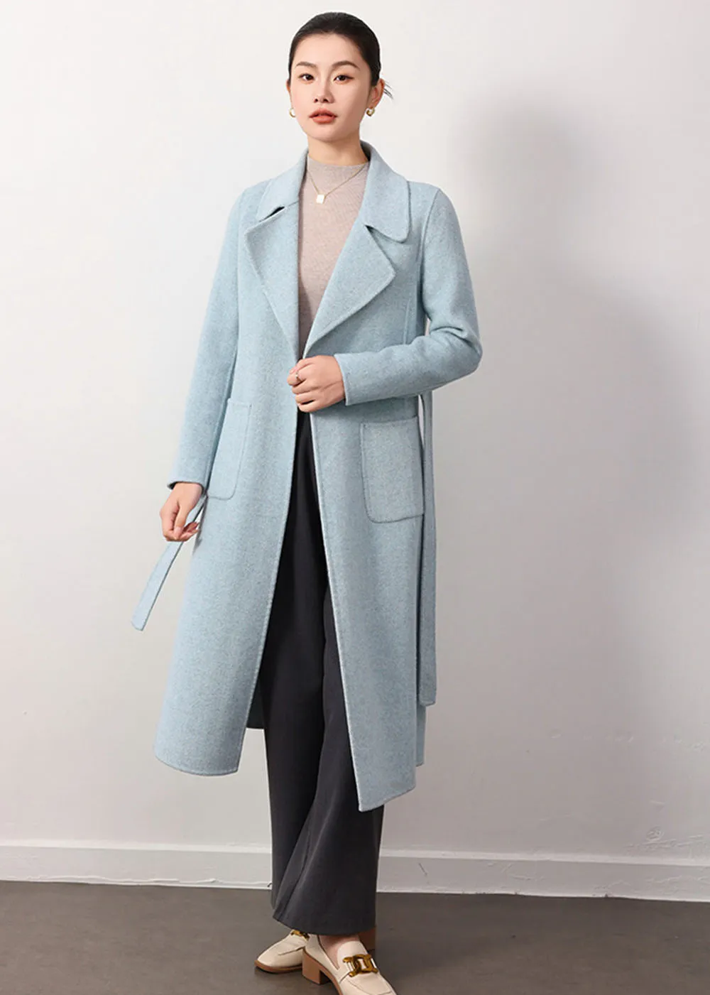 Clarissa Belted Double Face Wool Coat