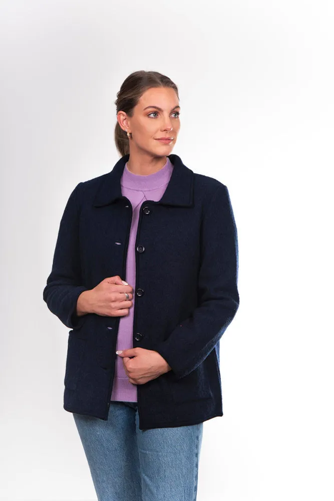 CLASSIC JACKET WITH KNIT TRIM