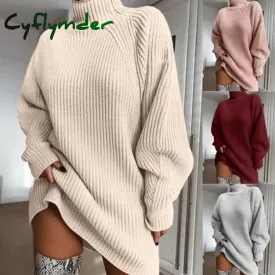 Cyflymder - Minimalism Turtleneck Short Sweater Dress