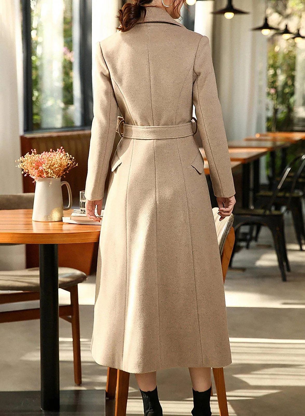 Daisy Single Breasted Wool Blend Long Coat