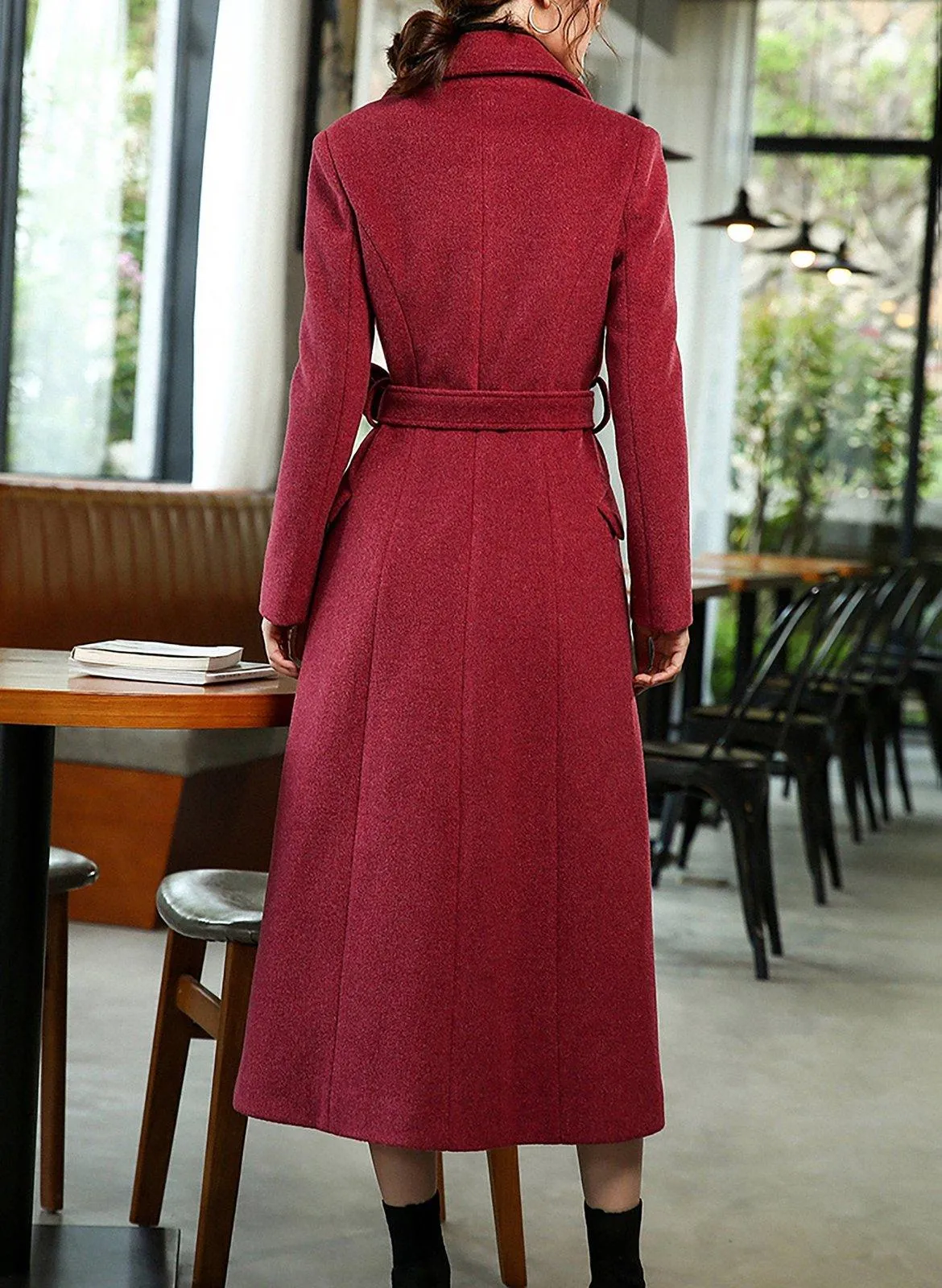 Daisy Single Breasted Wool Blend Long Coat