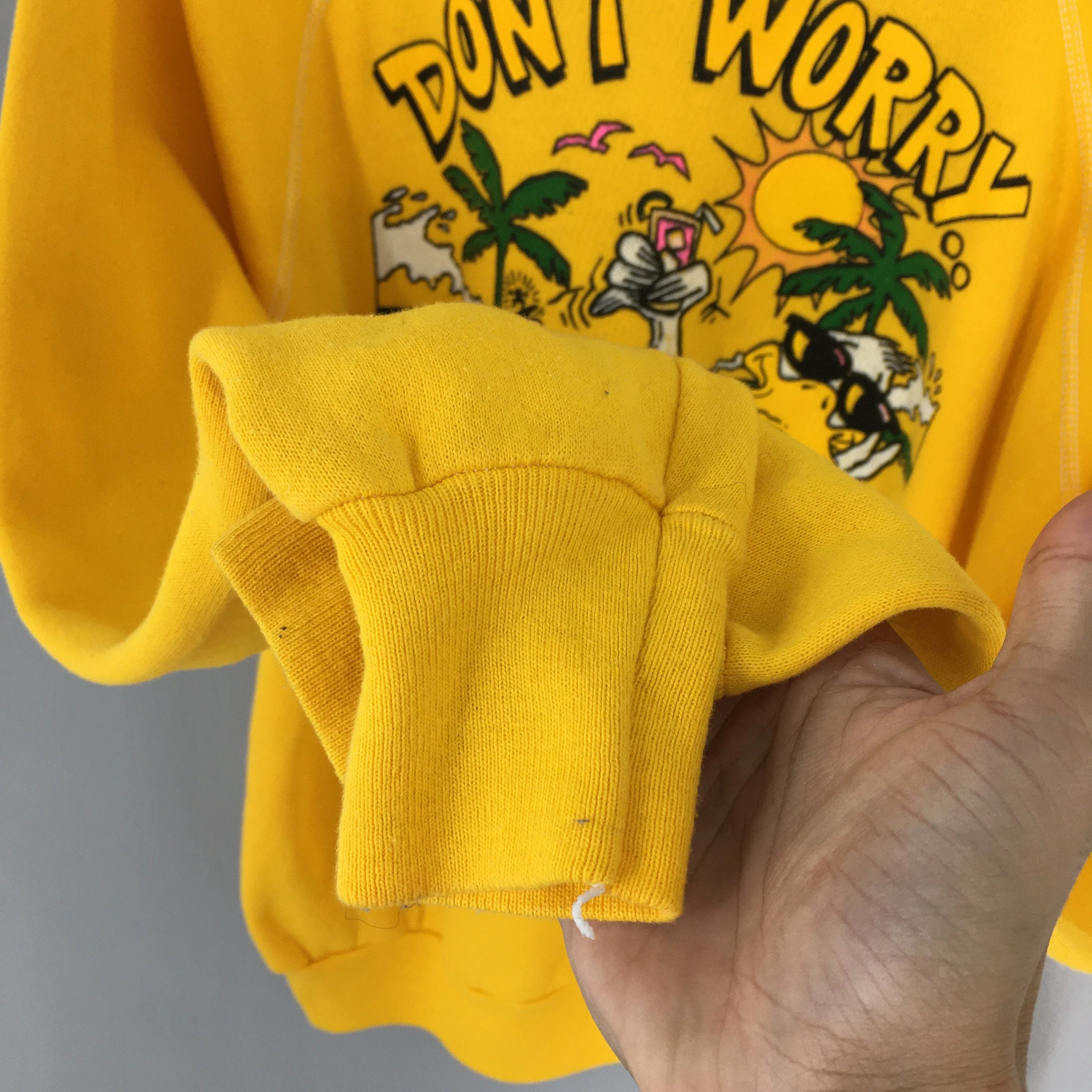 Don't Worry Be Happy Duck Cartoon Yellow Sweatshirt