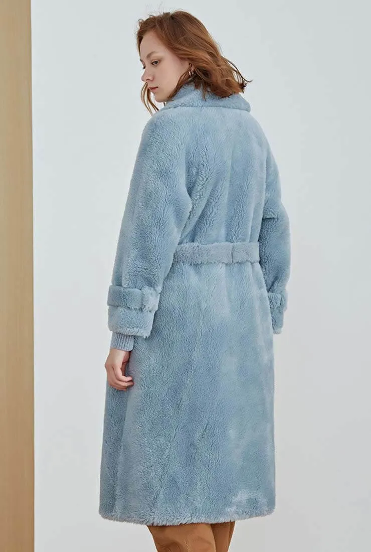 Double-breasted Faux Fur Wool Blend Teddy Coat