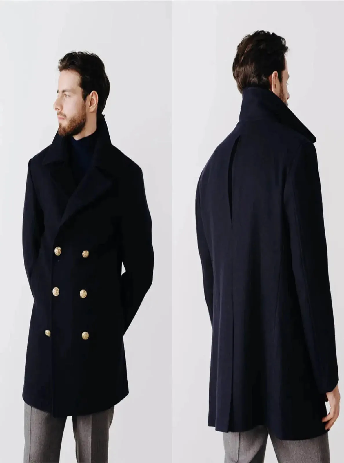 Double-breasted Wool-blend Coat