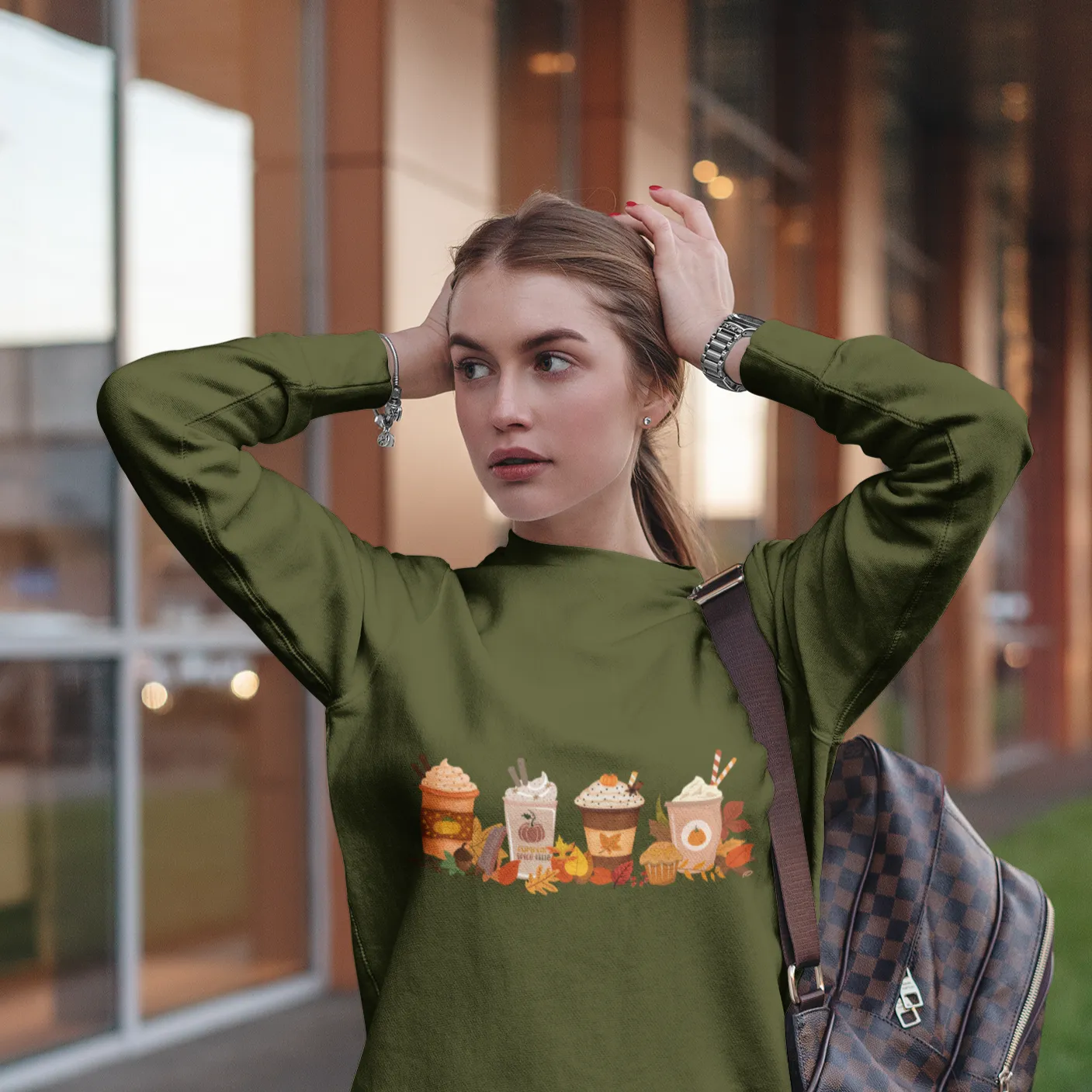 Fall Coffee Sweatshirt for Women, Vintage Thanksgiving Sweater, Fall Crewneck Pumpkin Spice Sweatshirt