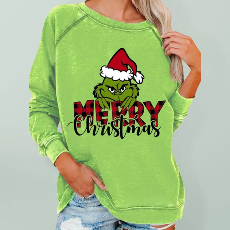 Fernanda Women's Christmas Casual Loose New Grinch Stole Christmas Monster