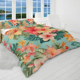 Hibiscus Passion Reversible Bed Cover Set