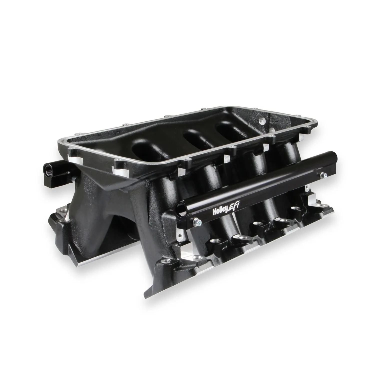 Holley LS Hi-Ram EFI Intake Manifold - 105 mm Throttle Body Flange - Multi Port - Aluminum - Black Powder Coat - LS1/LS2/LS6 - GM LS-Series