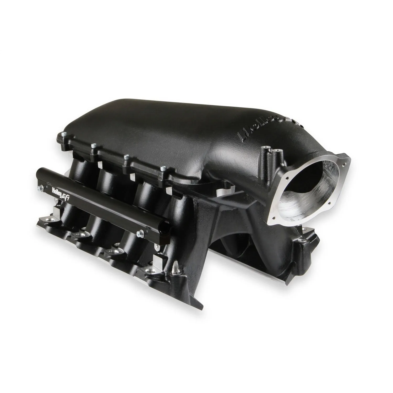 Holley LS Hi-Ram EFI Intake Manifold - 105 mm Throttle Body Flange - Multi Port - Aluminum - Black Powder Coat - LS1/LS2/LS6 - GM LS-Series