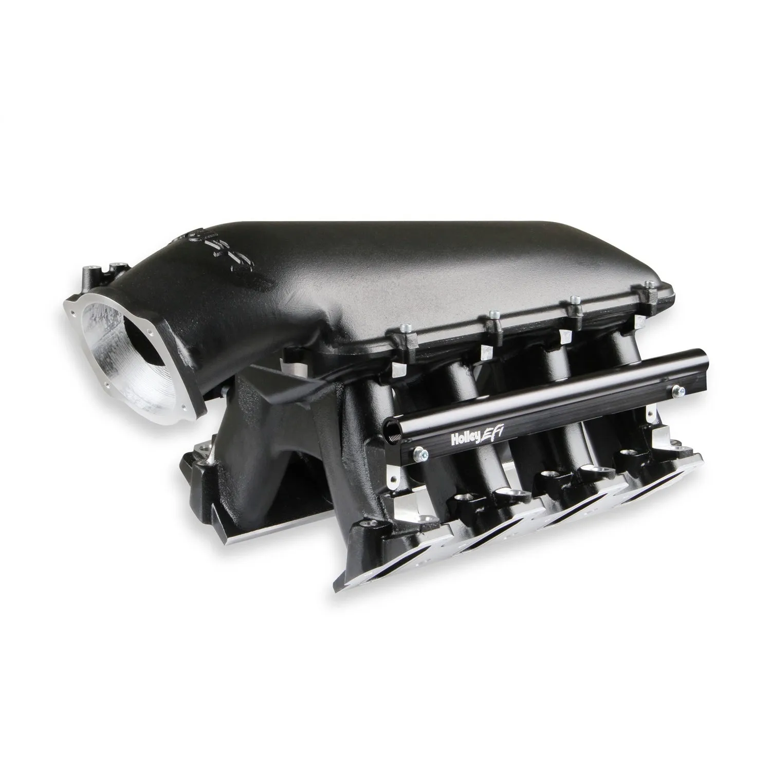 Holley LS Hi-Ram EFI Intake Manifold - 105 mm Throttle Body Flange - Multi Port - Aluminum - Black Powder Coat - LS1/LS2/LS6 - GM LS-Series