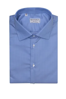 Light Blue Herringbone Twill Shirt by Bazooka