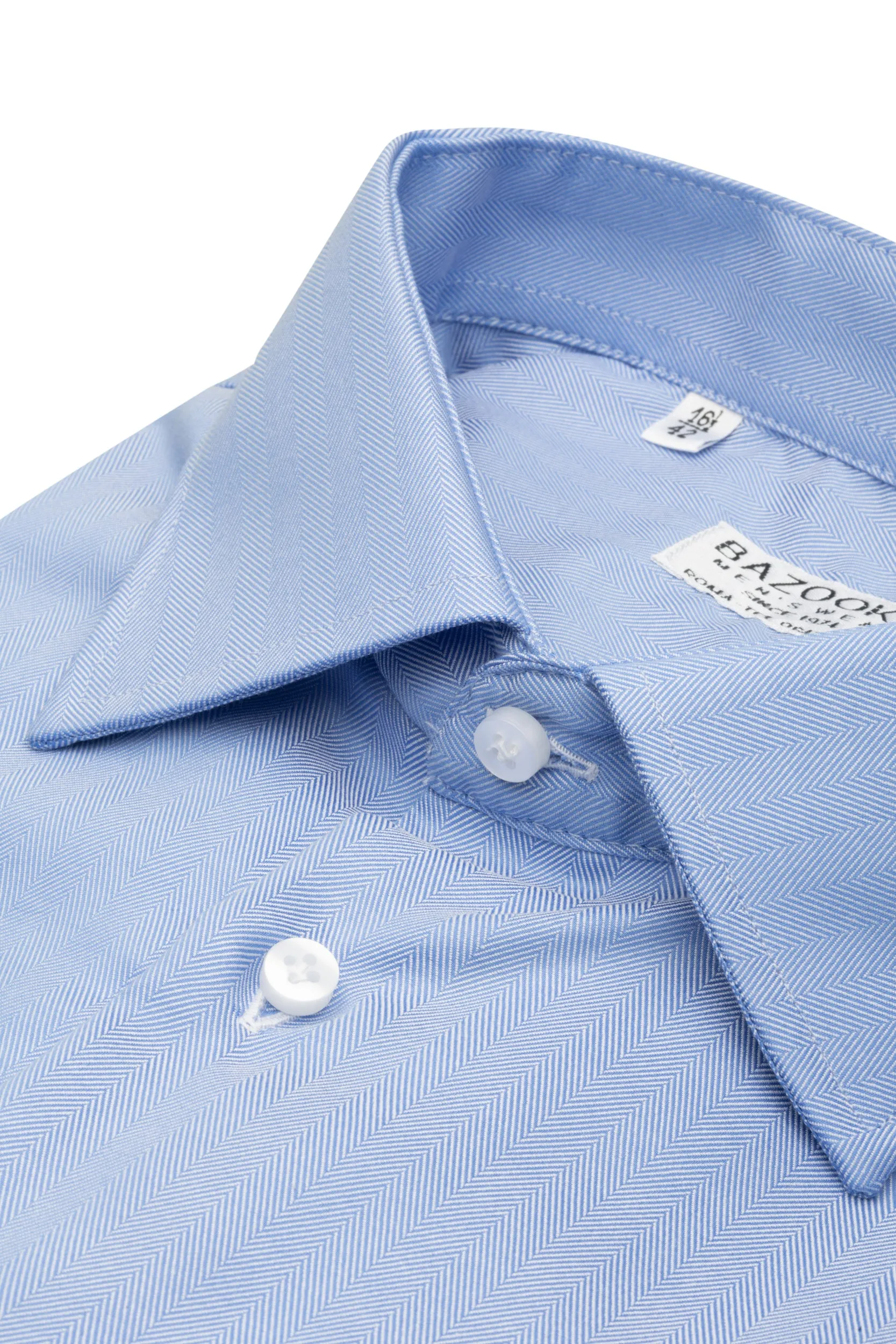 Light Blue Herringbone Twill Shirt by Bazooka