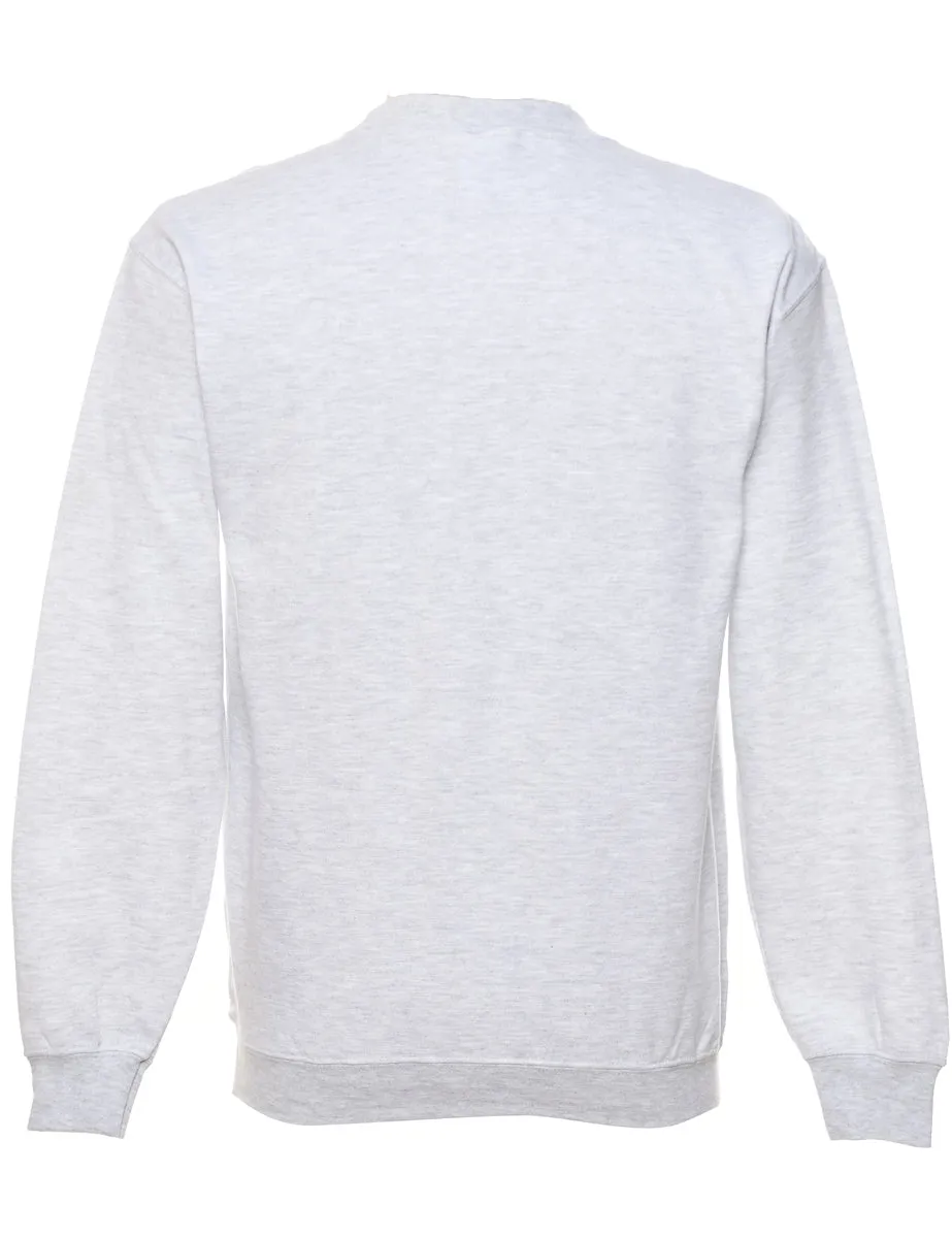 Light Grey Plain Sweatshirt - S