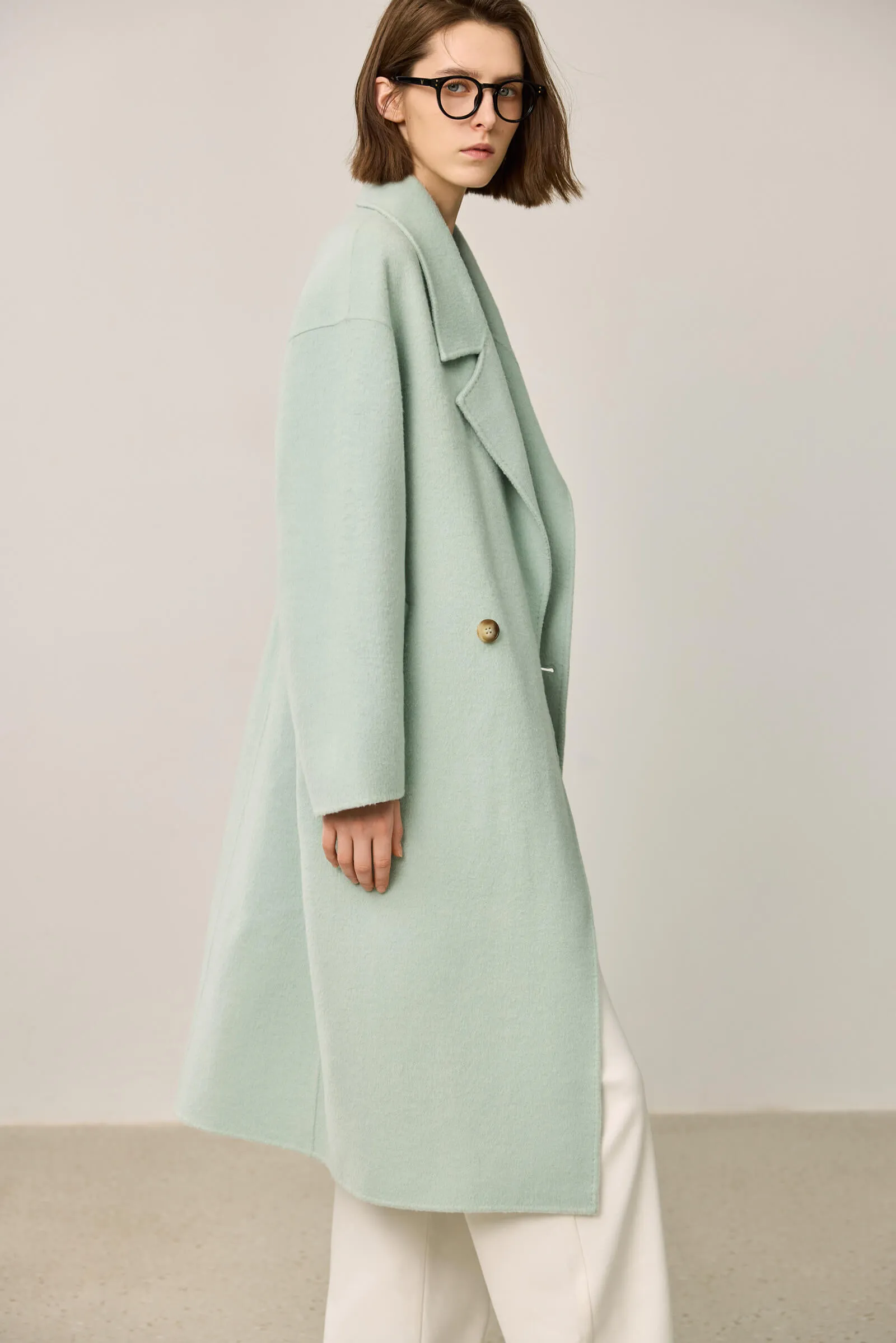 LILY Classic Wool Notched Collar Double-Faced Coat