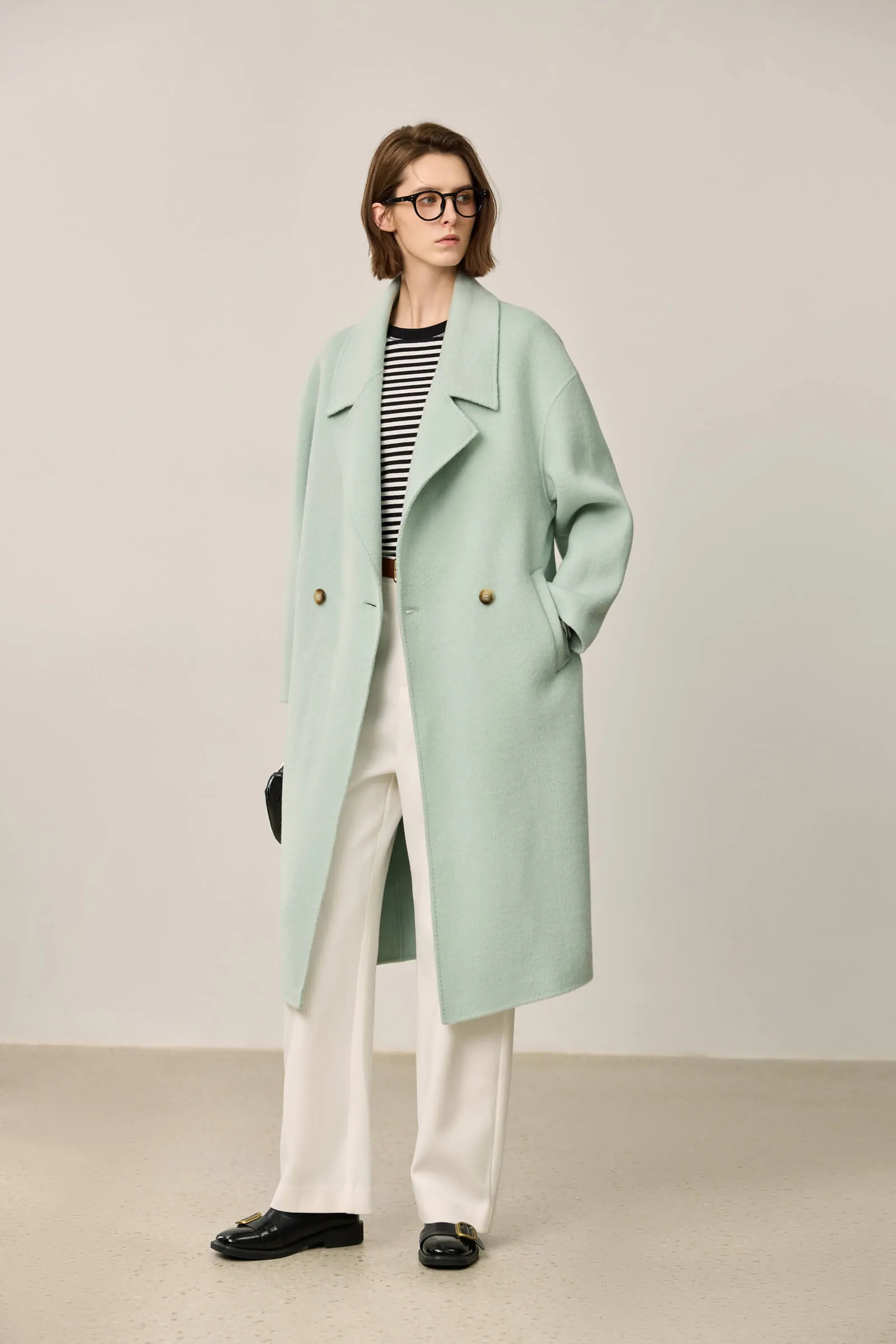 LILY Classic Wool Notched Collar Double-Faced Coat