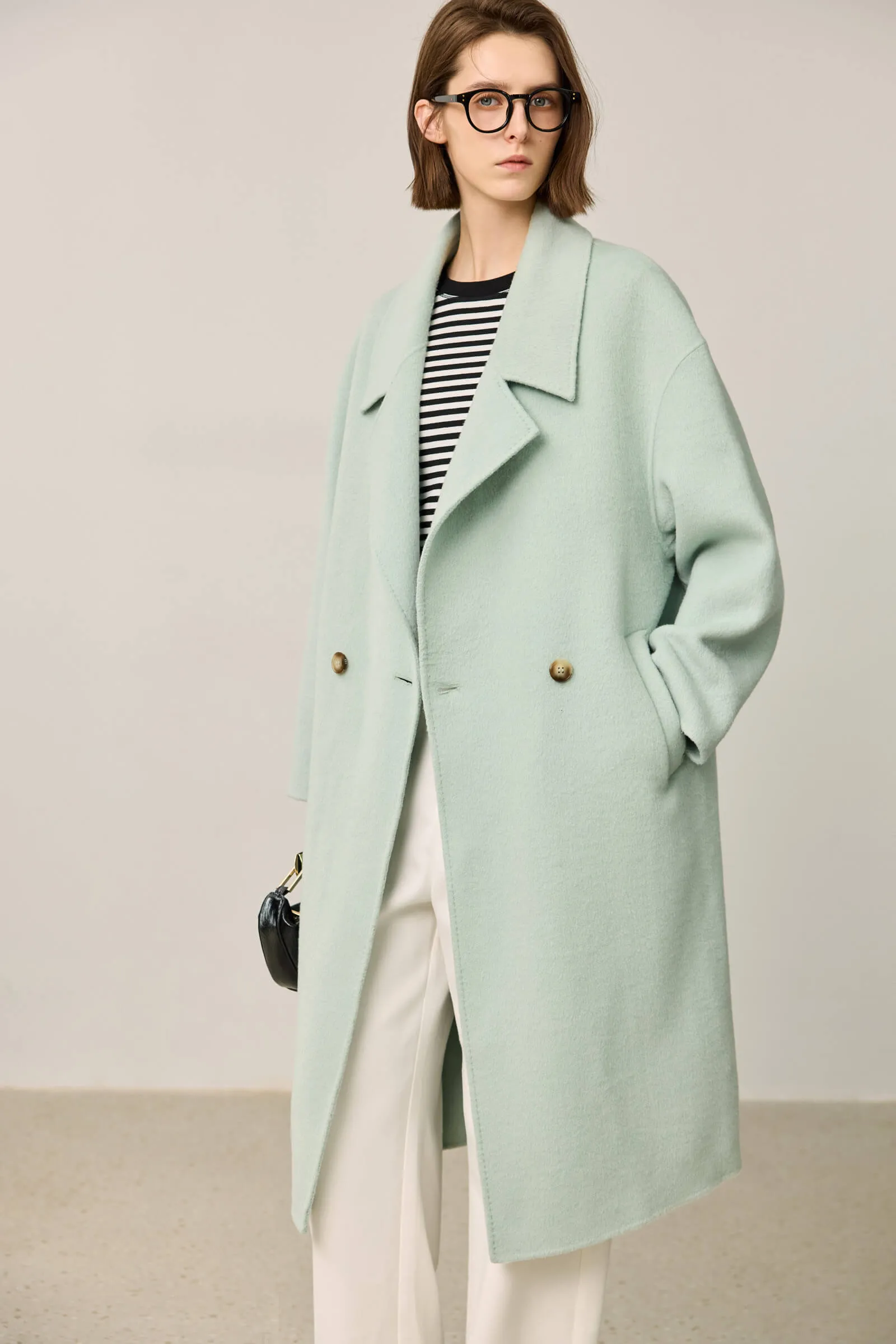 LILY Classic Wool Notched Collar Double-Faced Coat