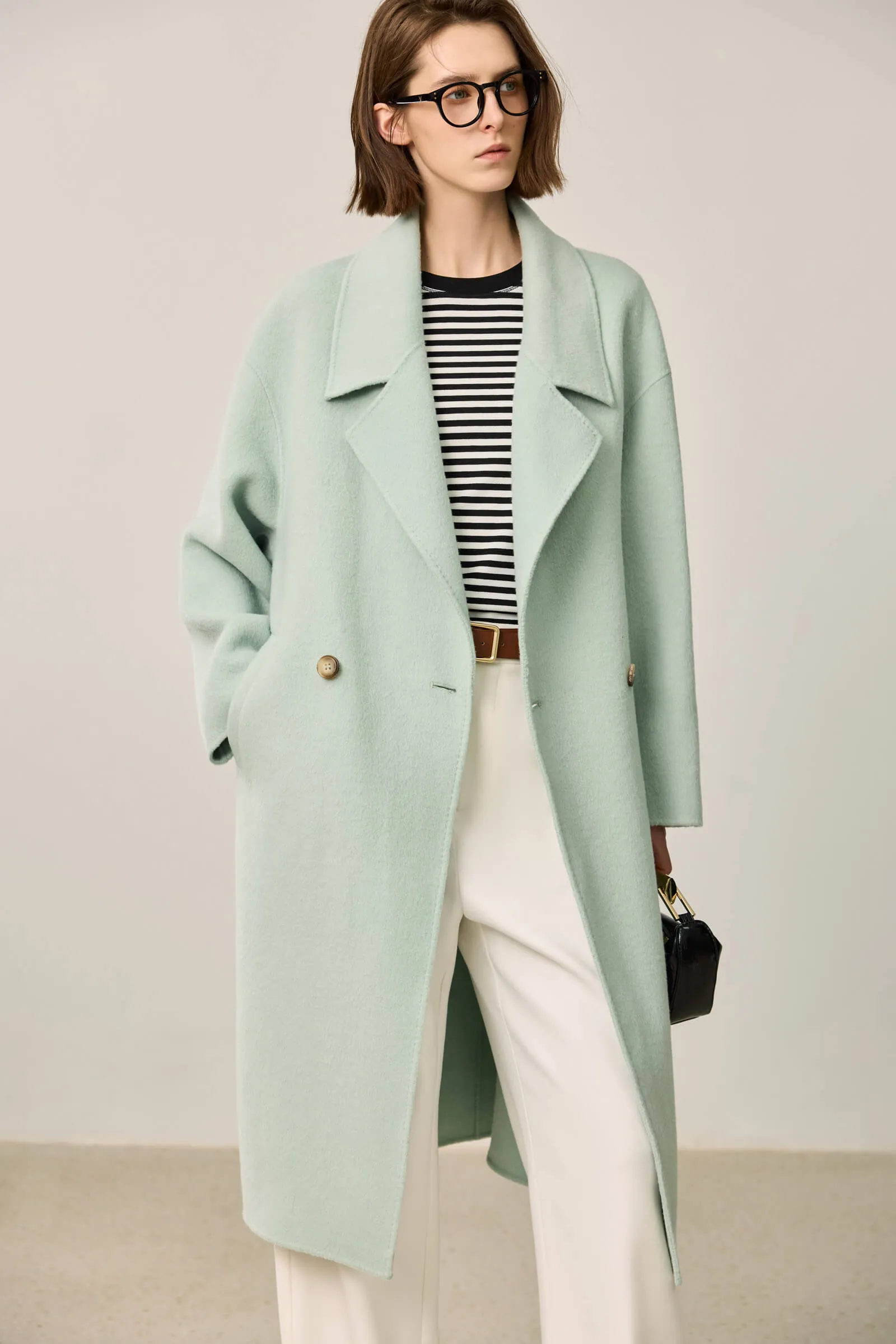 LILY Classic Wool Notched Collar Double-Faced Coat