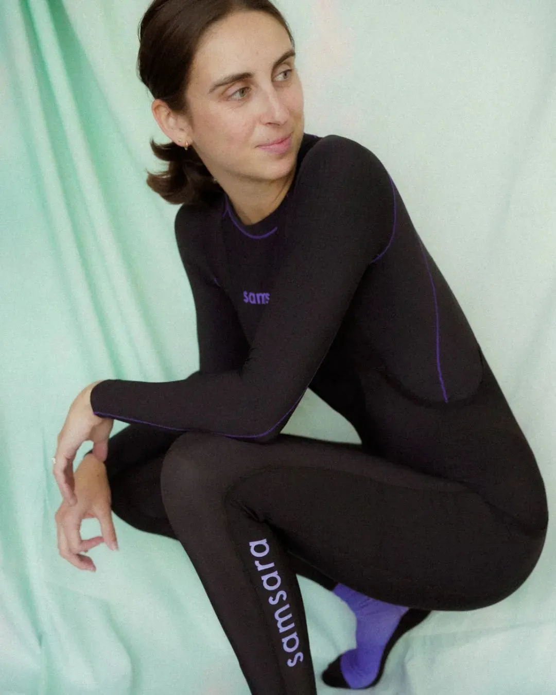 Long-Sleeve Thermal Base Layer - Black/Iris