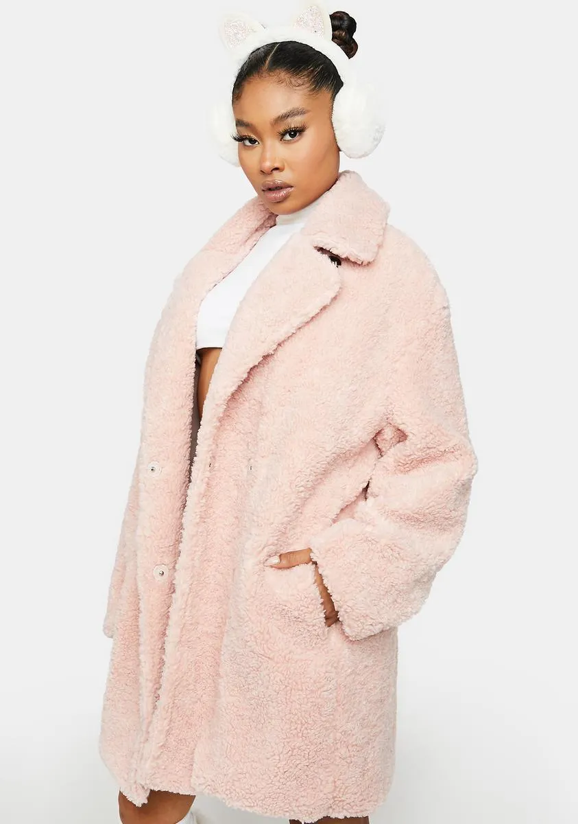 Love Is A Game Faux Fur Coat