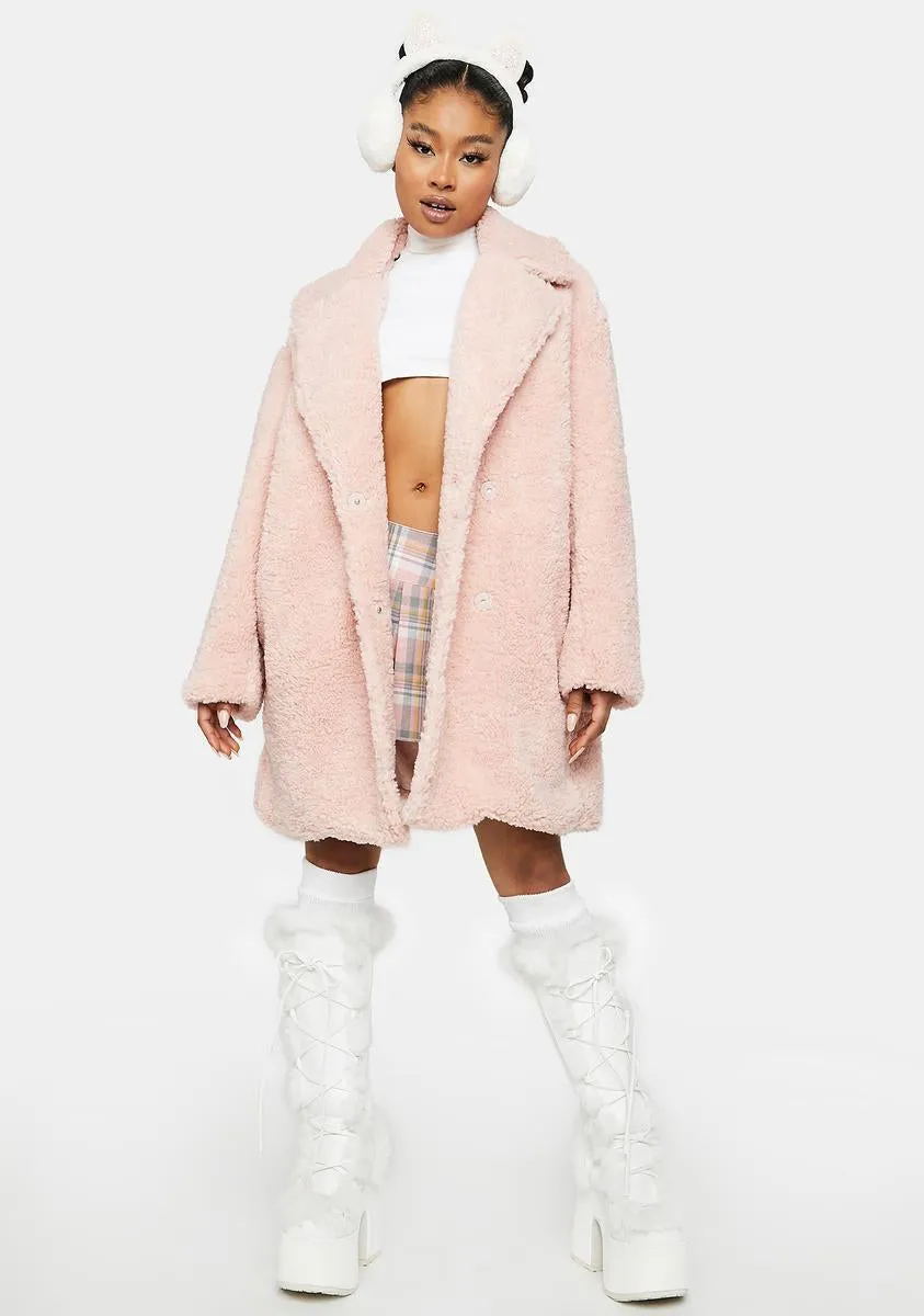 Love Is A Game Faux Fur Coat