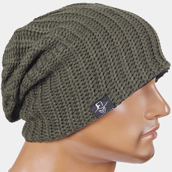 Men Knit Braids Slouch Beanie Hats B019