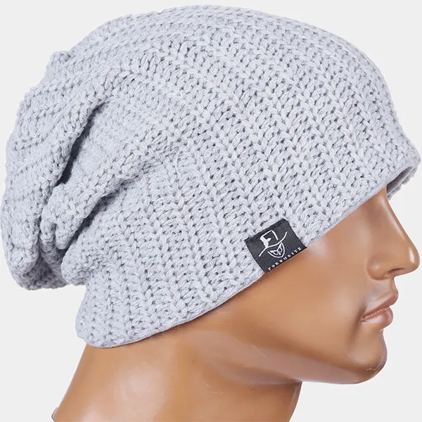 Men Knit Braids Slouch Beanie Hats B019