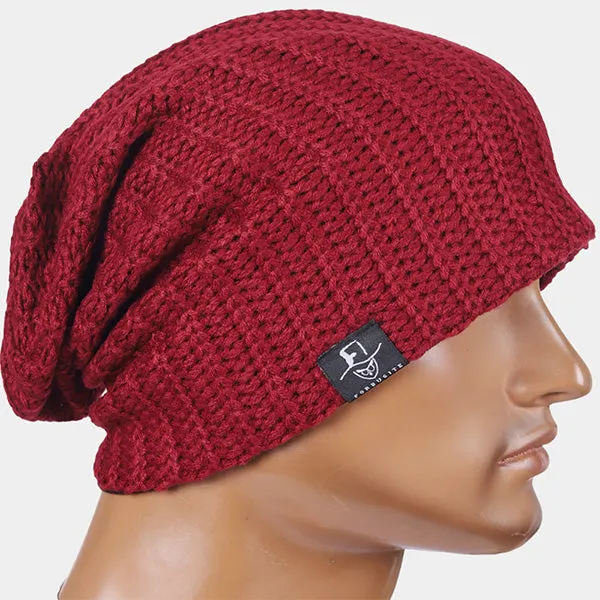 Men Knit Braids Slouch Beanie Hats B019