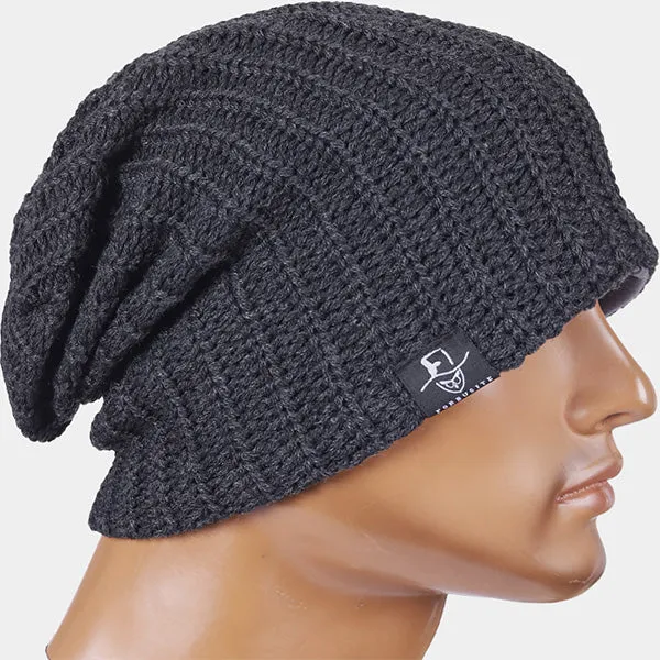 Men Knit Braids Slouch Beanie Hats B019