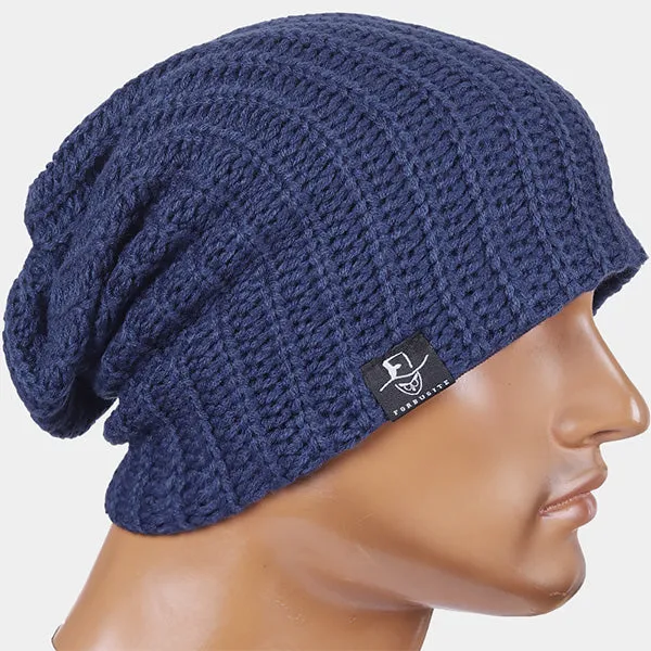 Men Knit Braids Slouch Beanie Hats B019