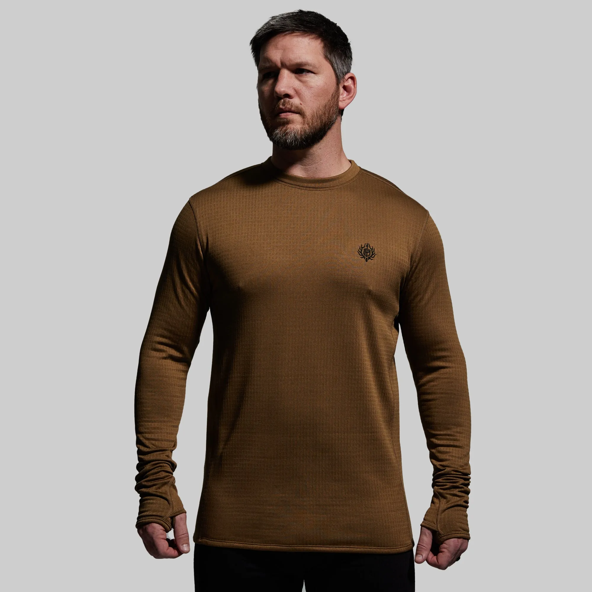 Men's Quiver Long Sleeve Crew (Coyote Brown)