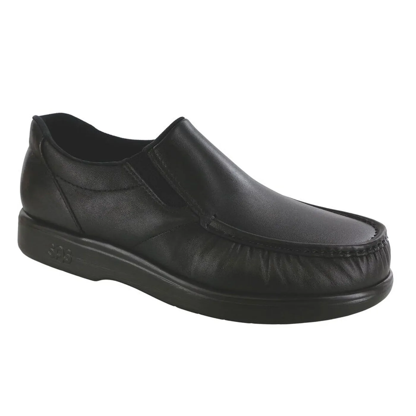 Men's Side Gore Slip On Loafer Black Smooth