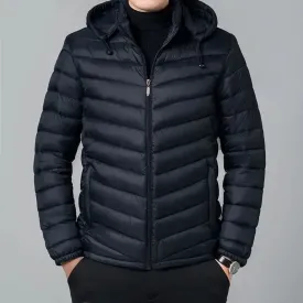 Men's Trendy Lightweight Puffer Jacket with Hood and Zipper | Perfect for Autumn/Winter