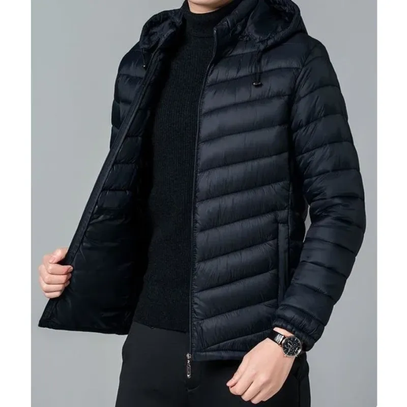 Men's Trendy Lightweight Puffer Jacket with Hood and Zipper | Perfect for Autumn/Winter