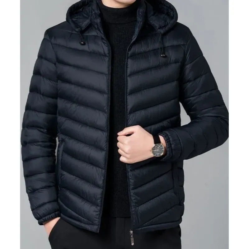 Men's Trendy Lightweight Puffer Jacket with Hood and Zipper | Perfect for Autumn/Winter