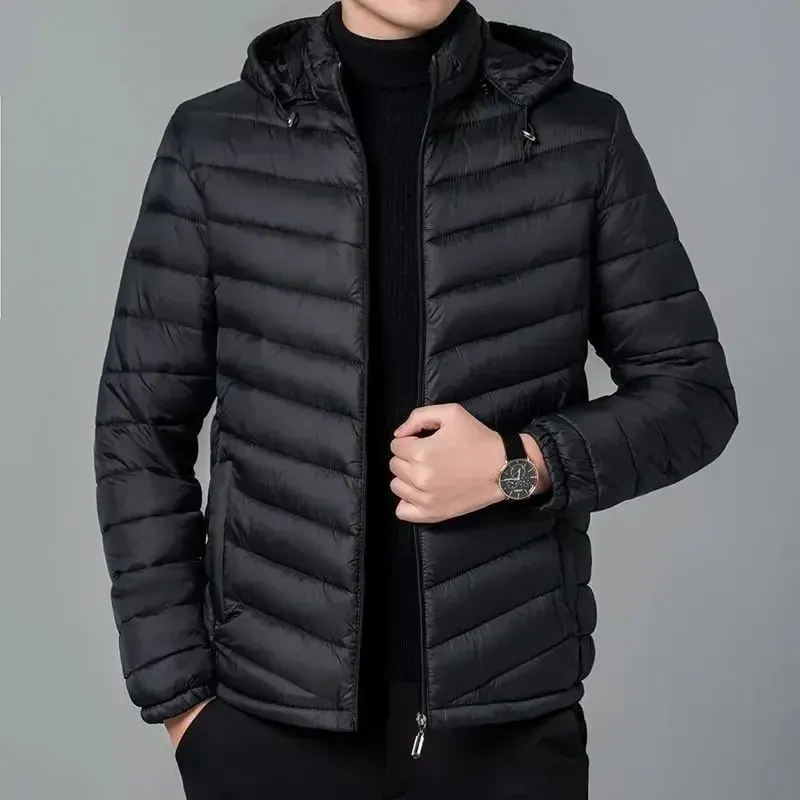 Men's Trendy Lightweight Puffer Jacket with Hood and Zipper | Perfect for Autumn/Winter