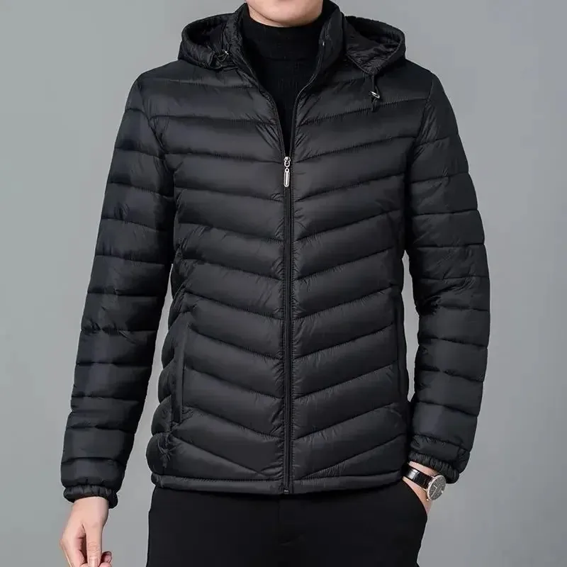 Men's Trendy Lightweight Puffer Jacket with Hood and Zipper | Perfect for Autumn/Winter