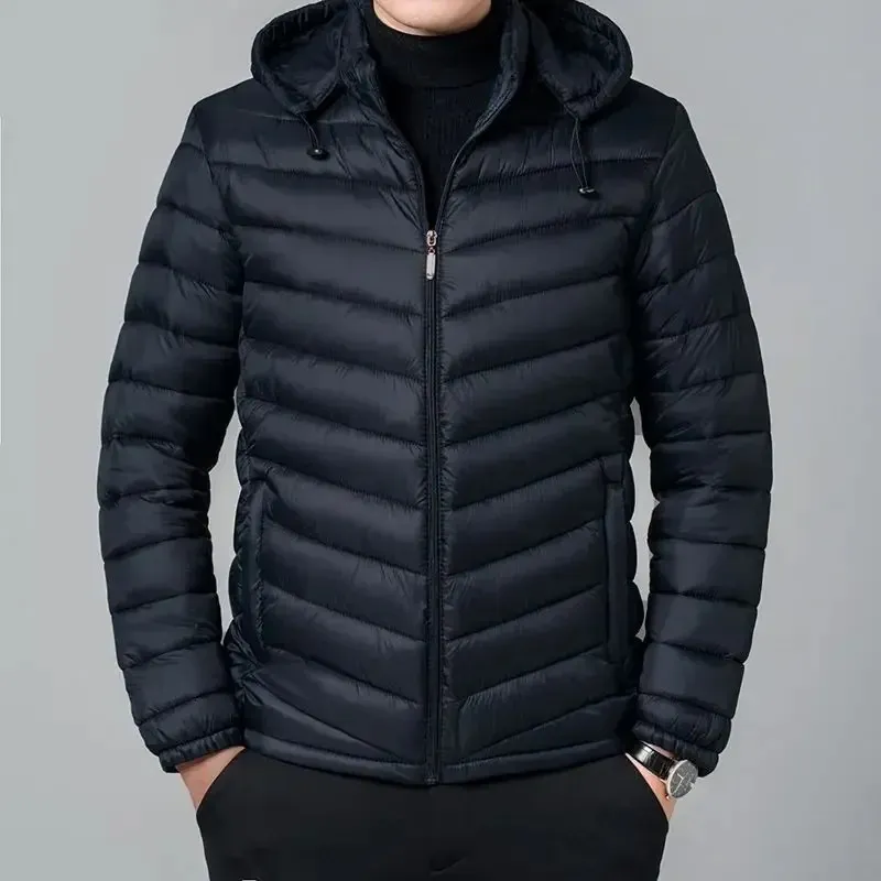 Men's Trendy Lightweight Puffer Jacket with Hood and Zipper | Perfect for Autumn/Winter