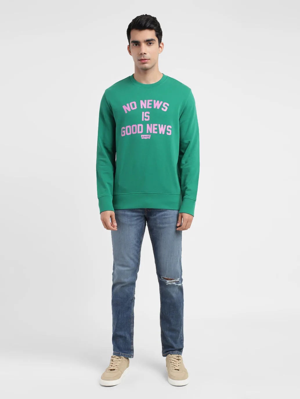 Men's Typography Crew Neck Sweatshirt