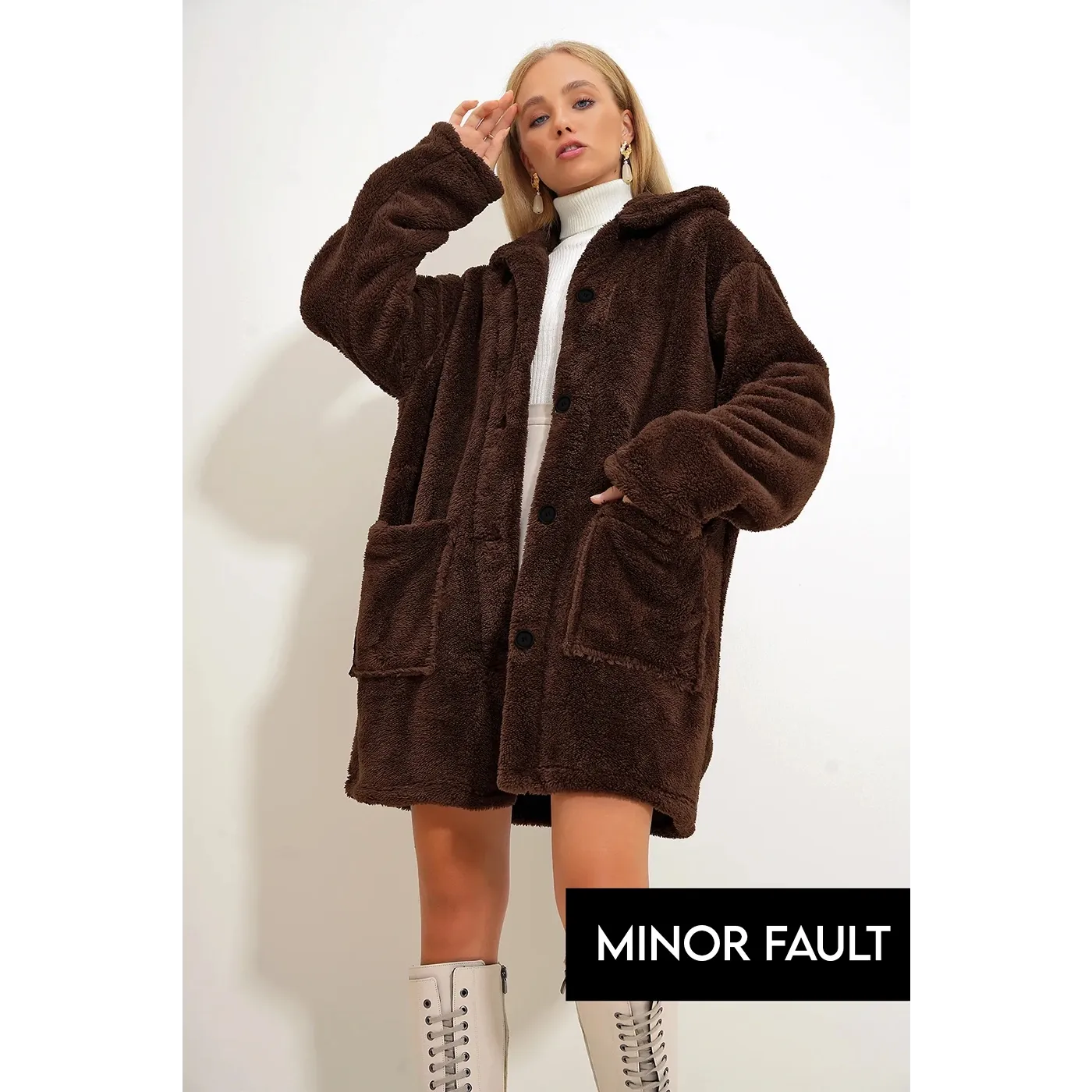 (Minor Fault) Brown Teddy Coat Jacket