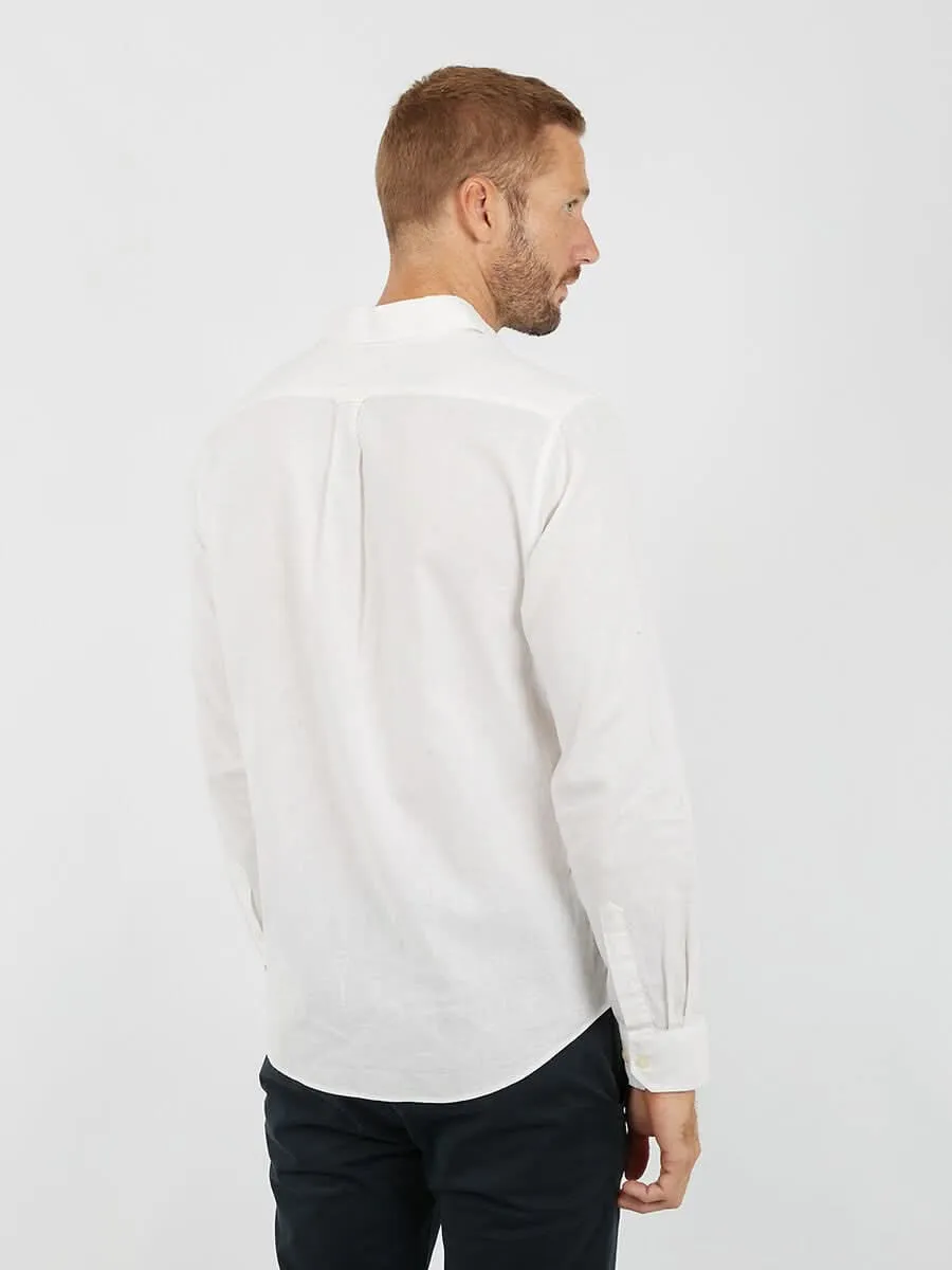 Nautica Long Sleeve Linen Shirt White