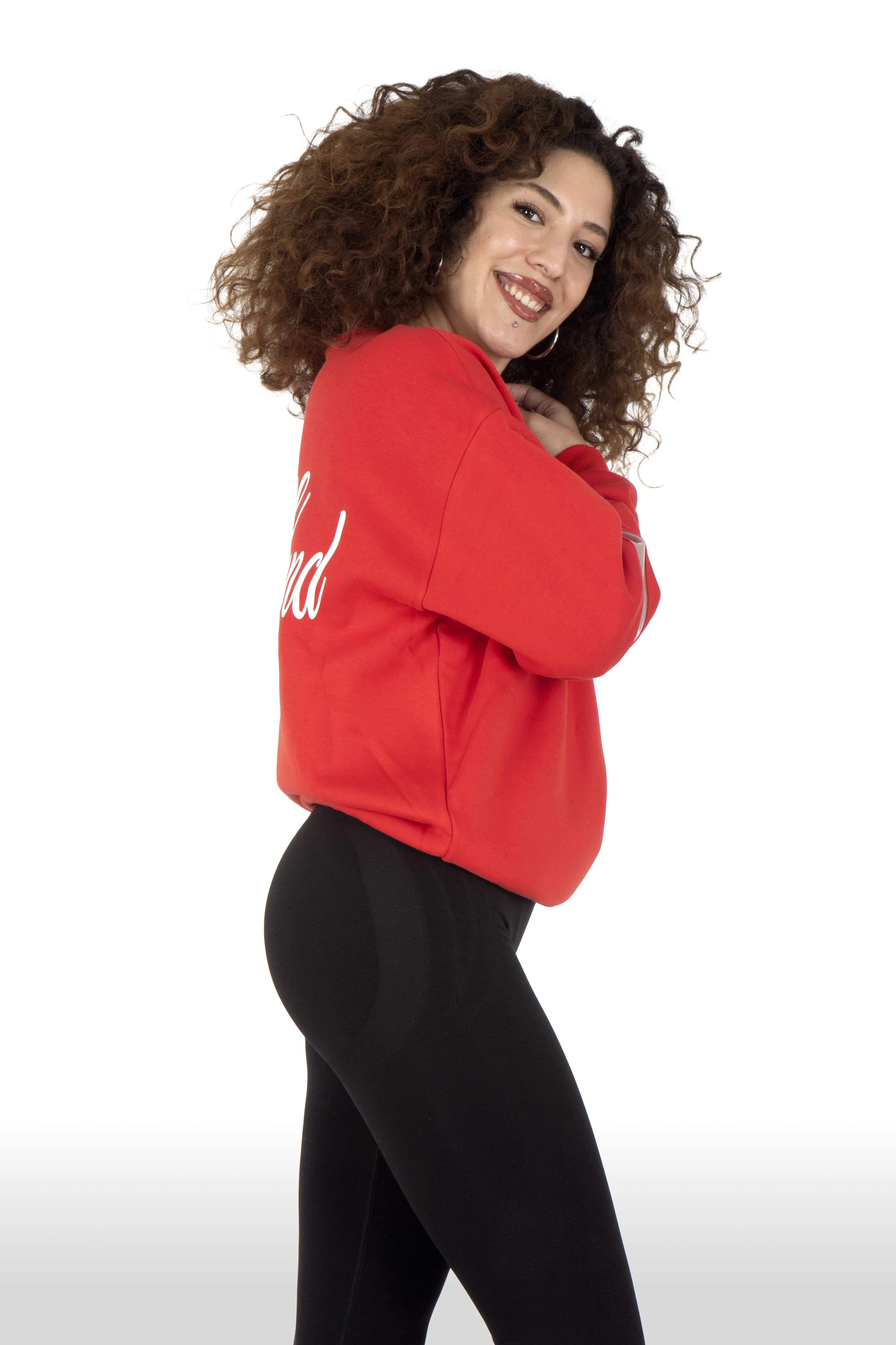 NTB Woman PVC Panel Oversize Sweatshirt Red