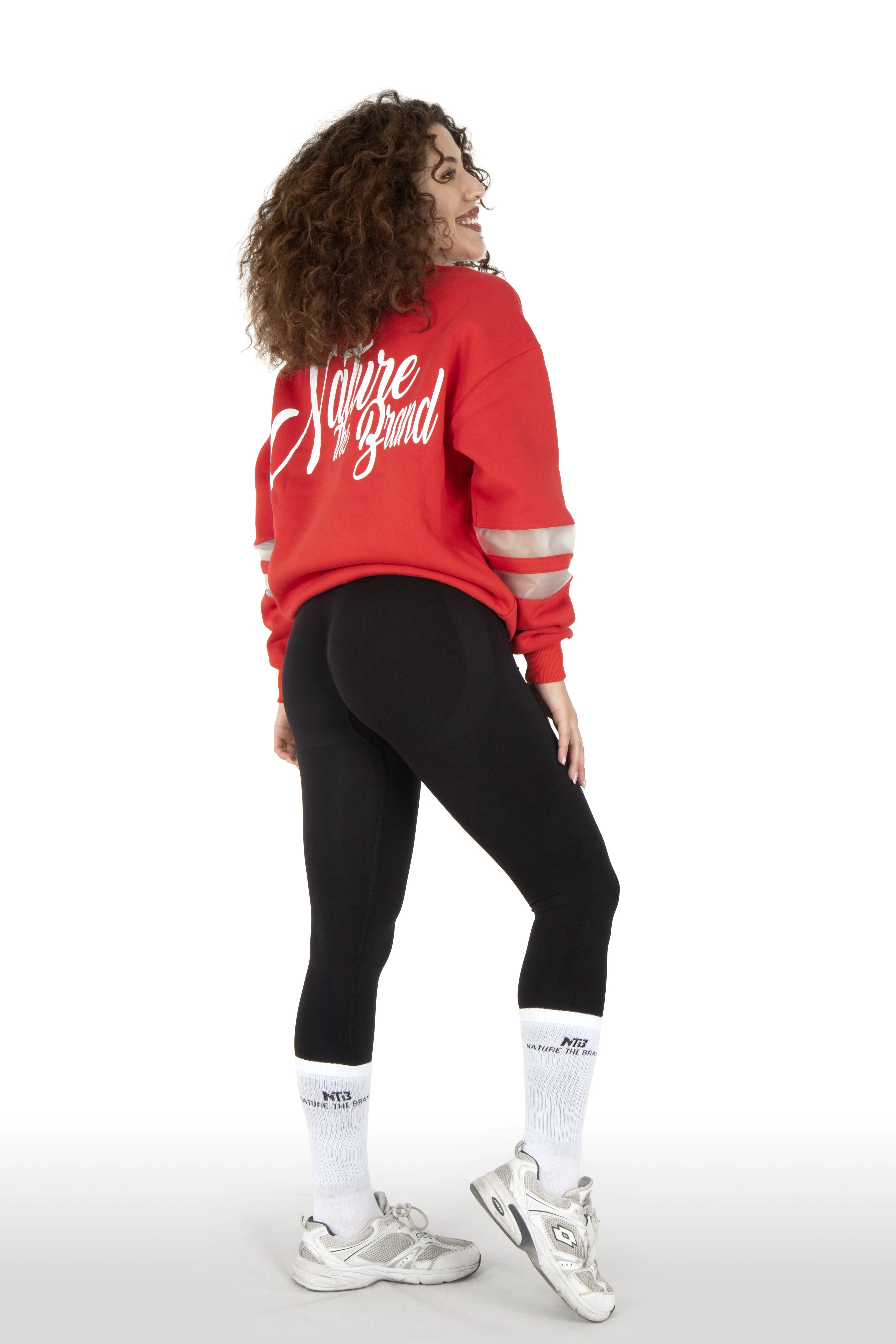 NTB Woman PVC Panel Oversize Sweatshirt Red