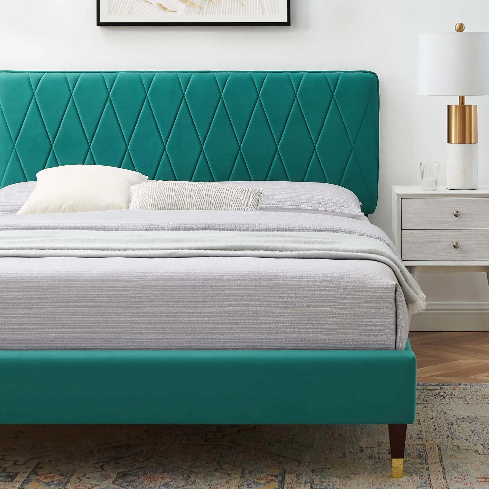 Phillipa  Performance Velvet Platform Bed